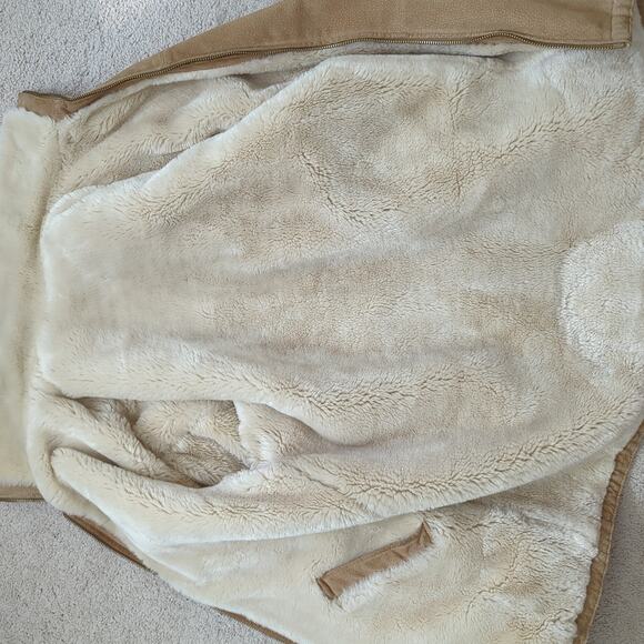 Winlit Vintage Brown Suede Leather Reversible Faux Fur Jacket Oversize Medium - Picture 9 of 12